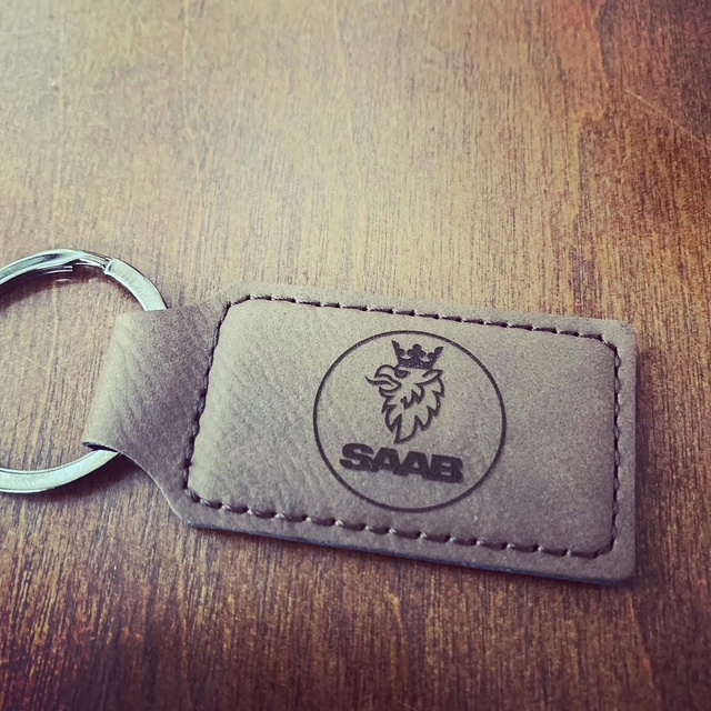 SAAB Leather Keychain